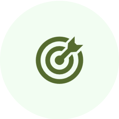 Green target with arrow icon.